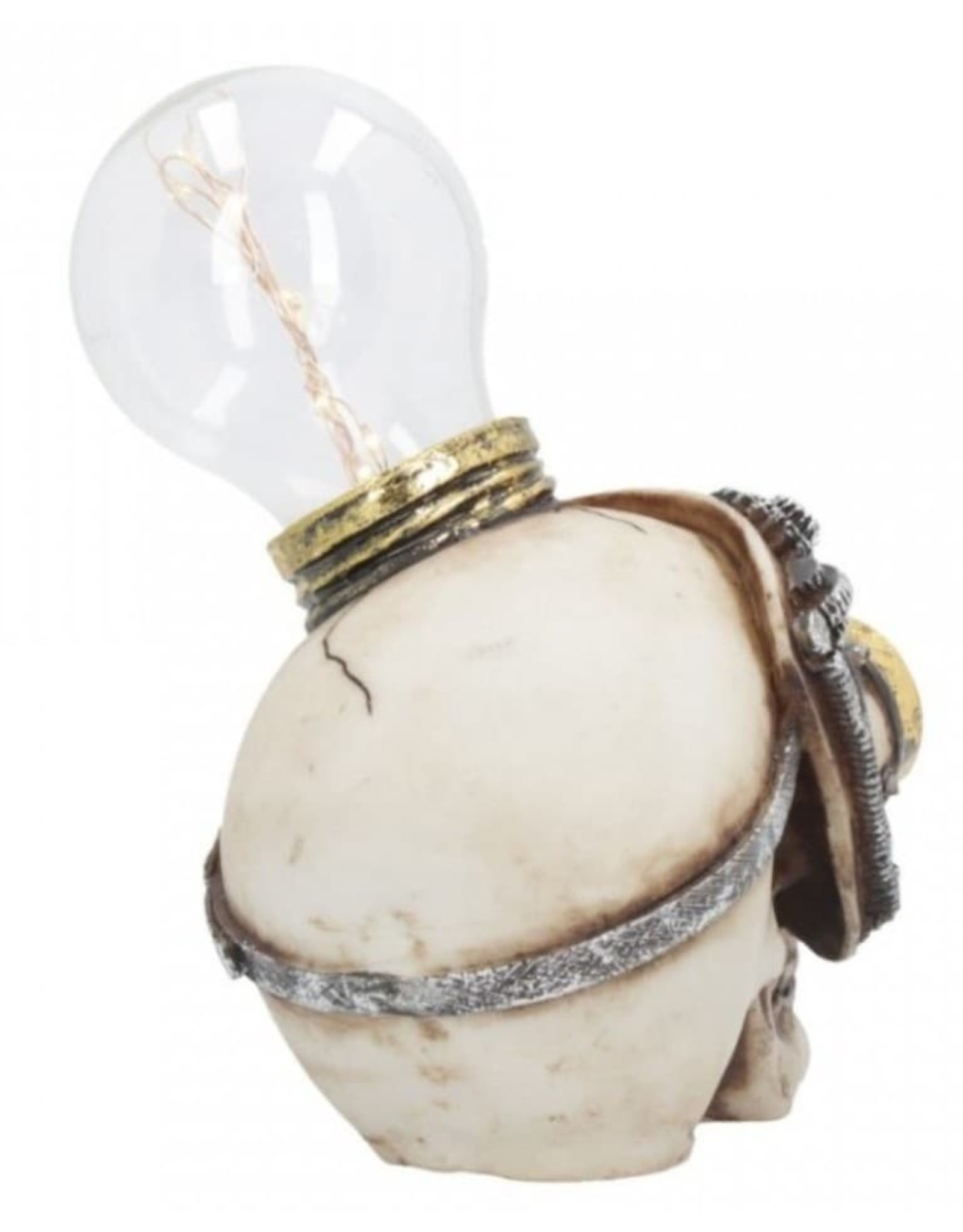 Alator Skulls - Steampunk Skull with light bulb Light Minded - Nemesis Now