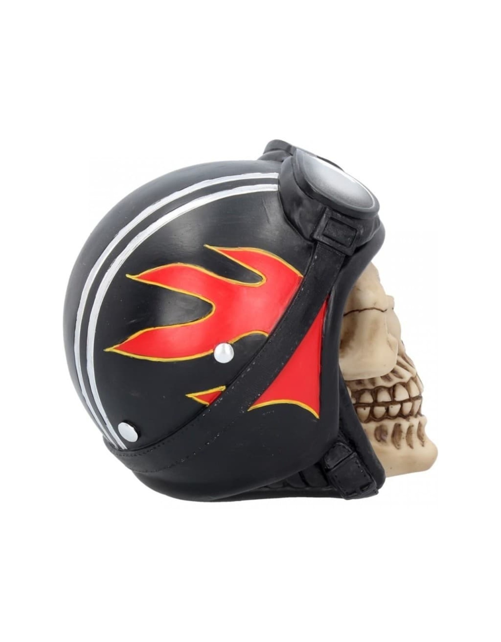 Alator Skulls - Skull with Motorcycle Helmet Hell Fire - Nemesis Mow