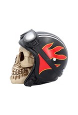 Alator Skulls - Skull with Motorcycle Helmet Hell Fire - Nemesis Mow