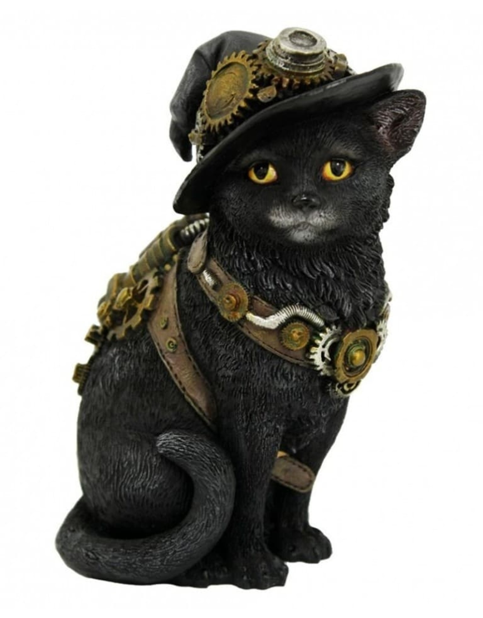 NemesisNow Collectables -  Steampunk Cat with Witch's Hat Clockwork Kitty - Nemesis Now