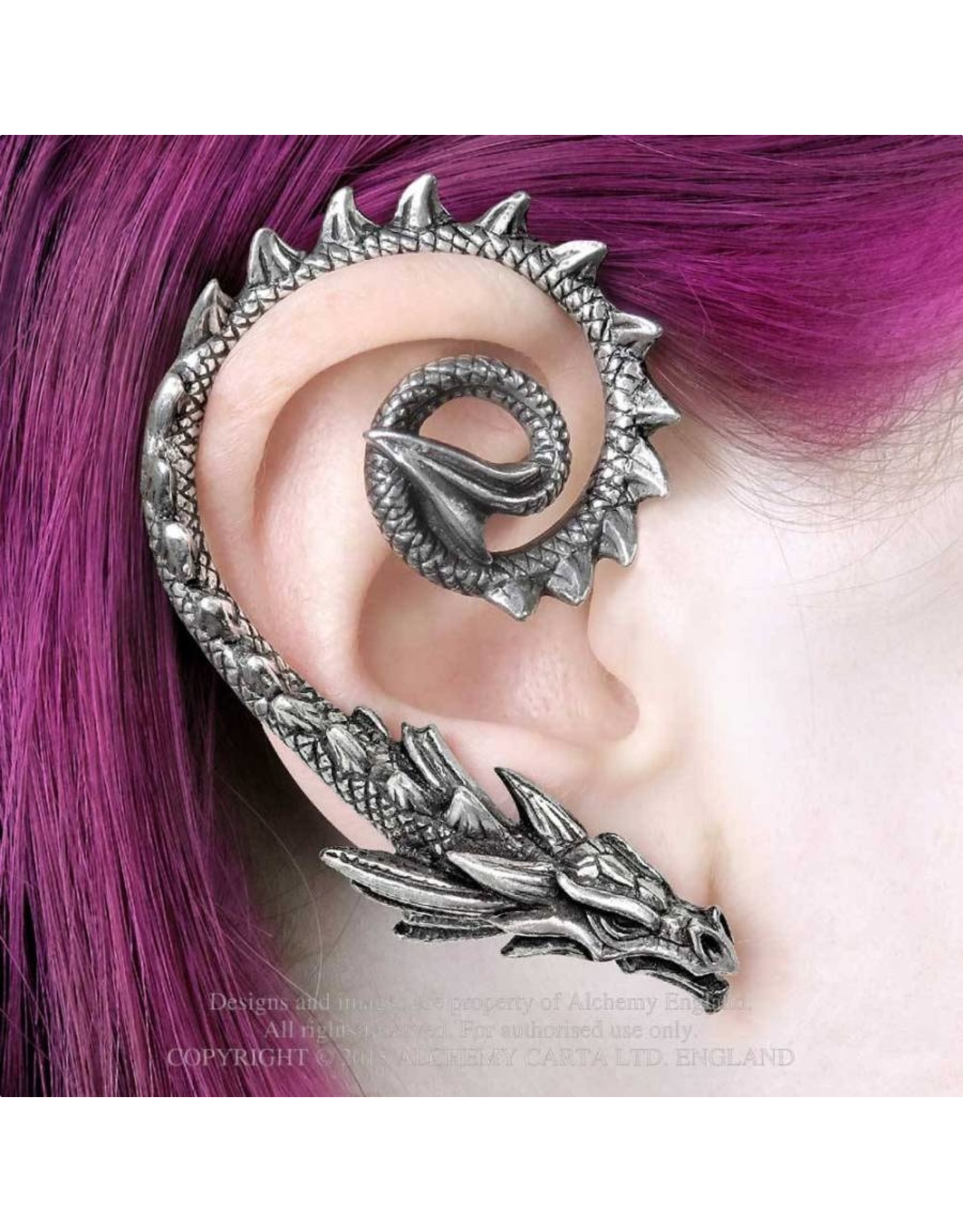 Alchemy Gothic and Steampunk accessories -  Dragon Earwrap Ostrogoth Dragon - Alchemy