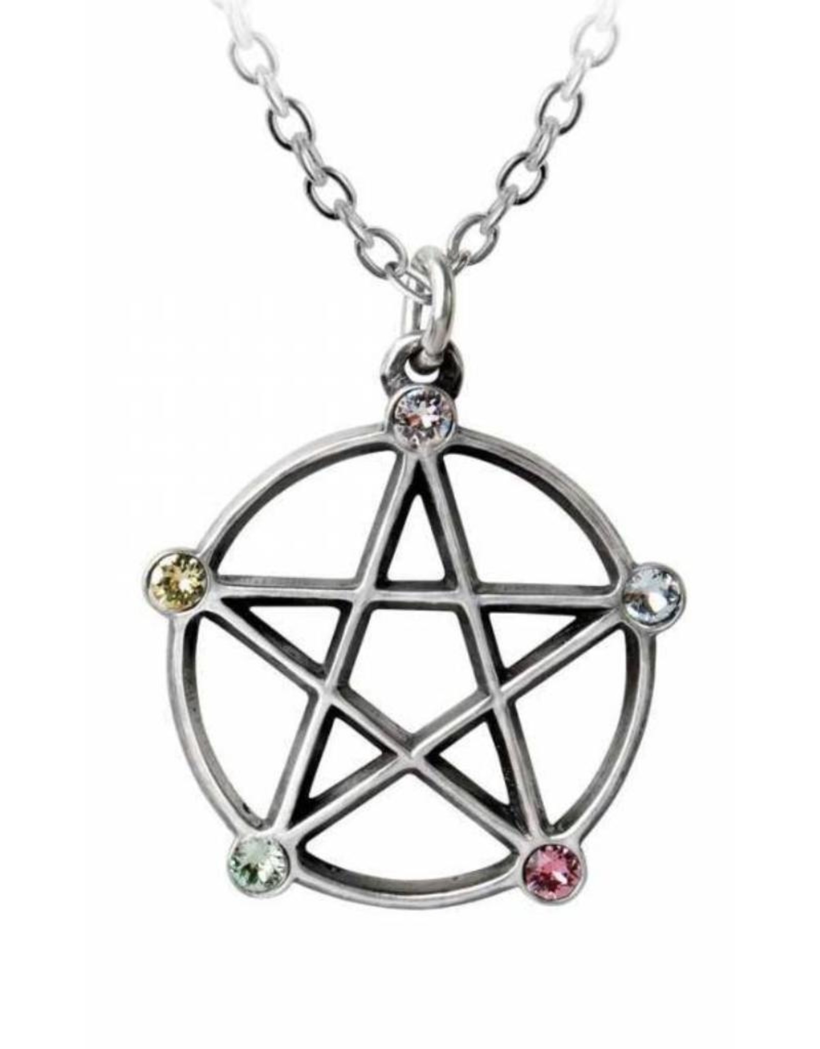 Alchemy Gothic jewellery Steampunk jewellery -  Wiccan Elemental Pentacle nacklace - Alchemy