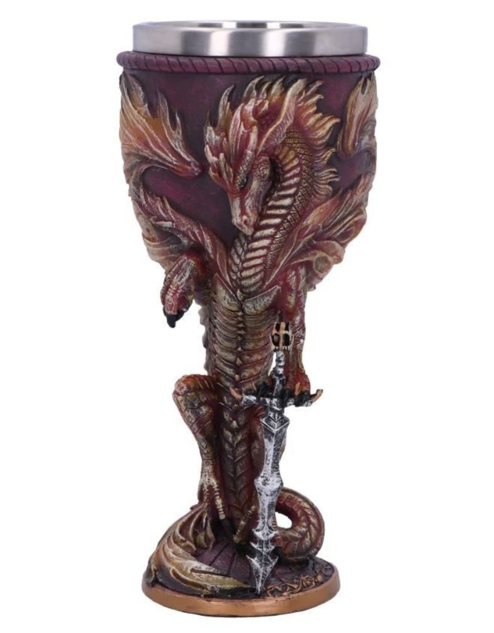 Ruth Thompson Tankards and Goblets - Ruth Thompson Flame Blade Red Fire Dragon Goblet