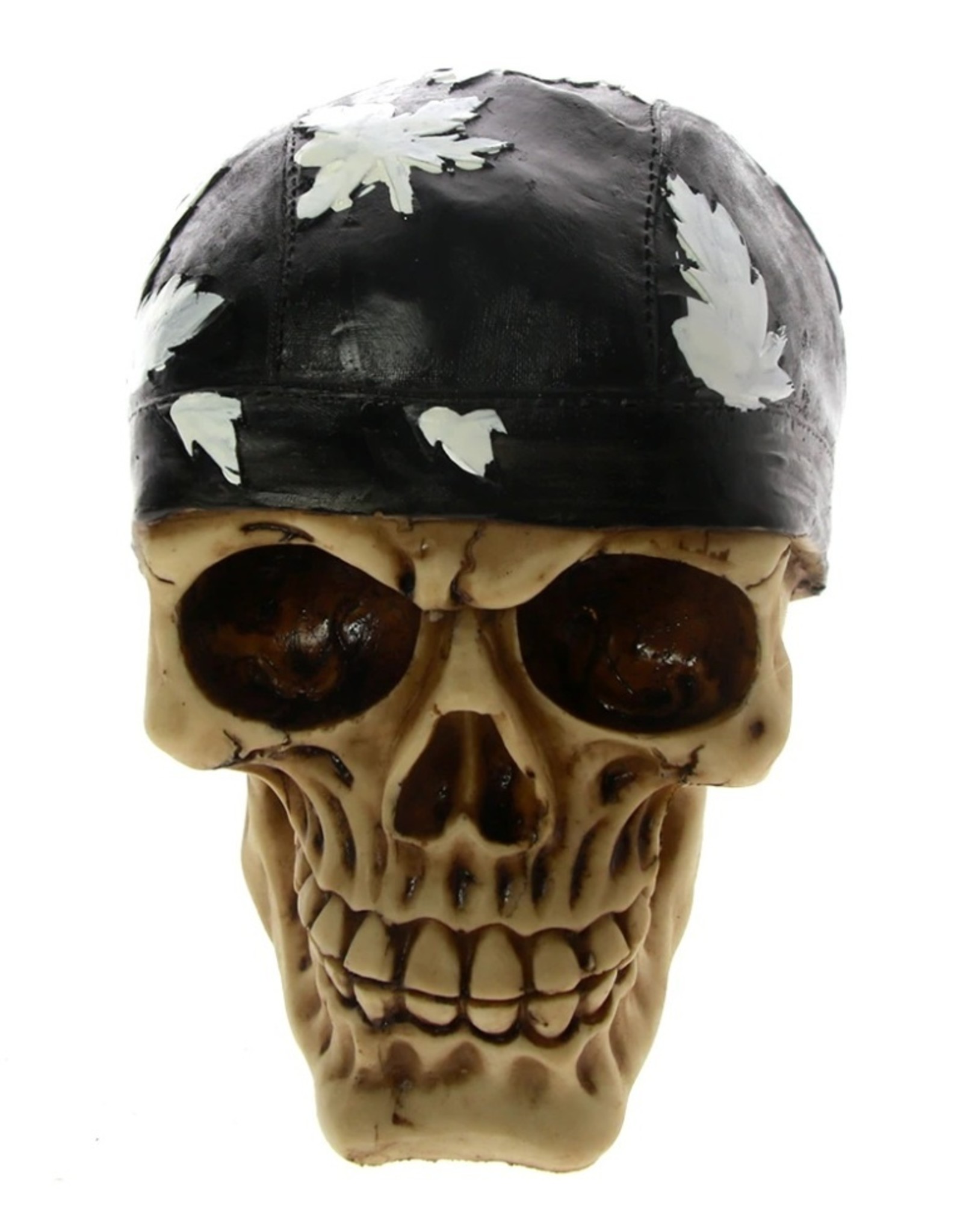 Dark Desire Skulls, Skeletons and Dragons - Skull wearing cannabis bandana