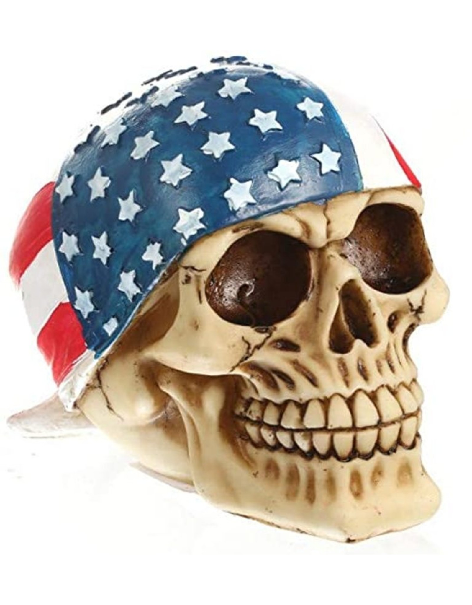 Dark Desire Skulls, Skeletons and Dragons - Skull wearing American Flag bandana