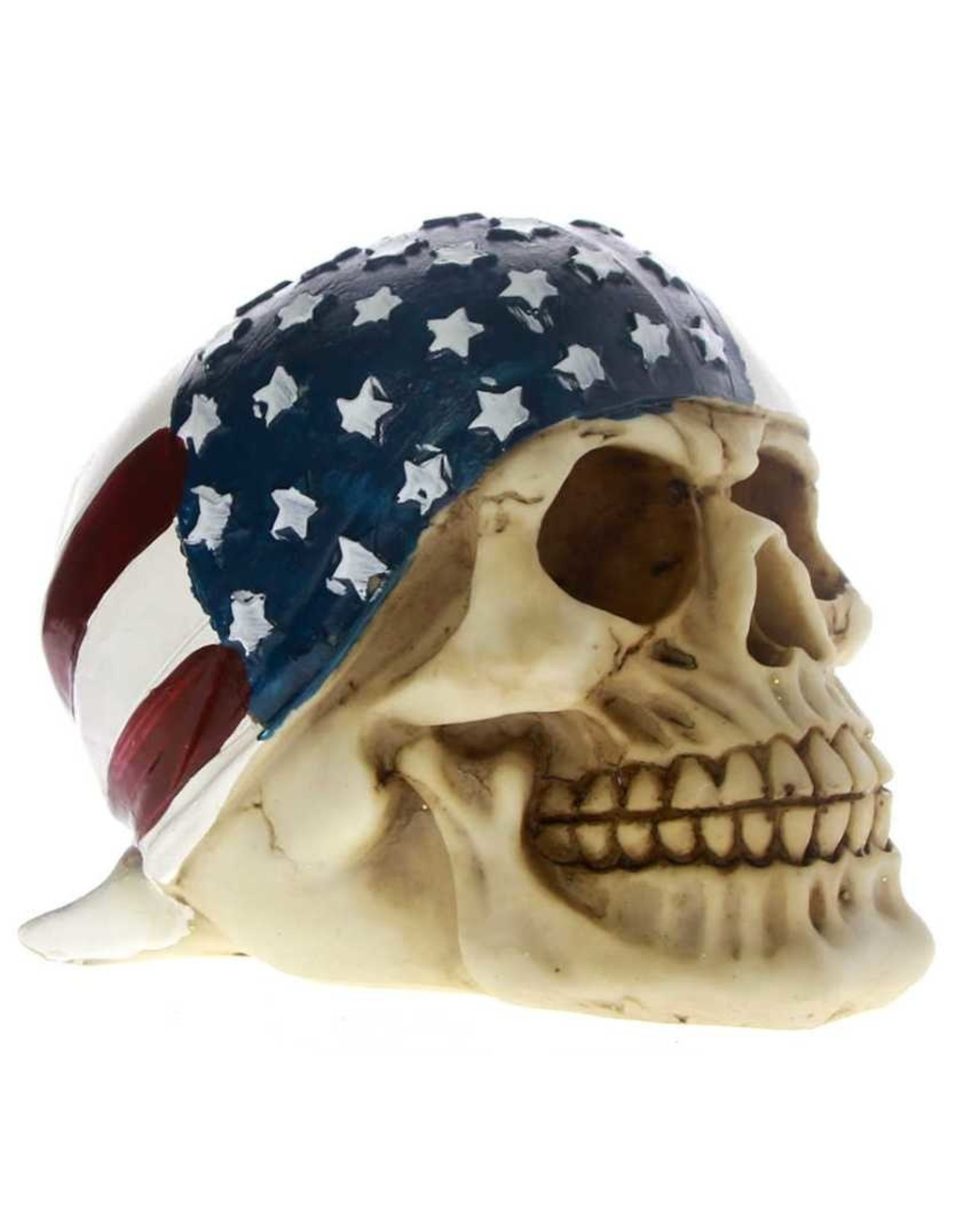 Dark Desire Skulls, Skeletons and Dragons - Skull wearing American Flag bandana