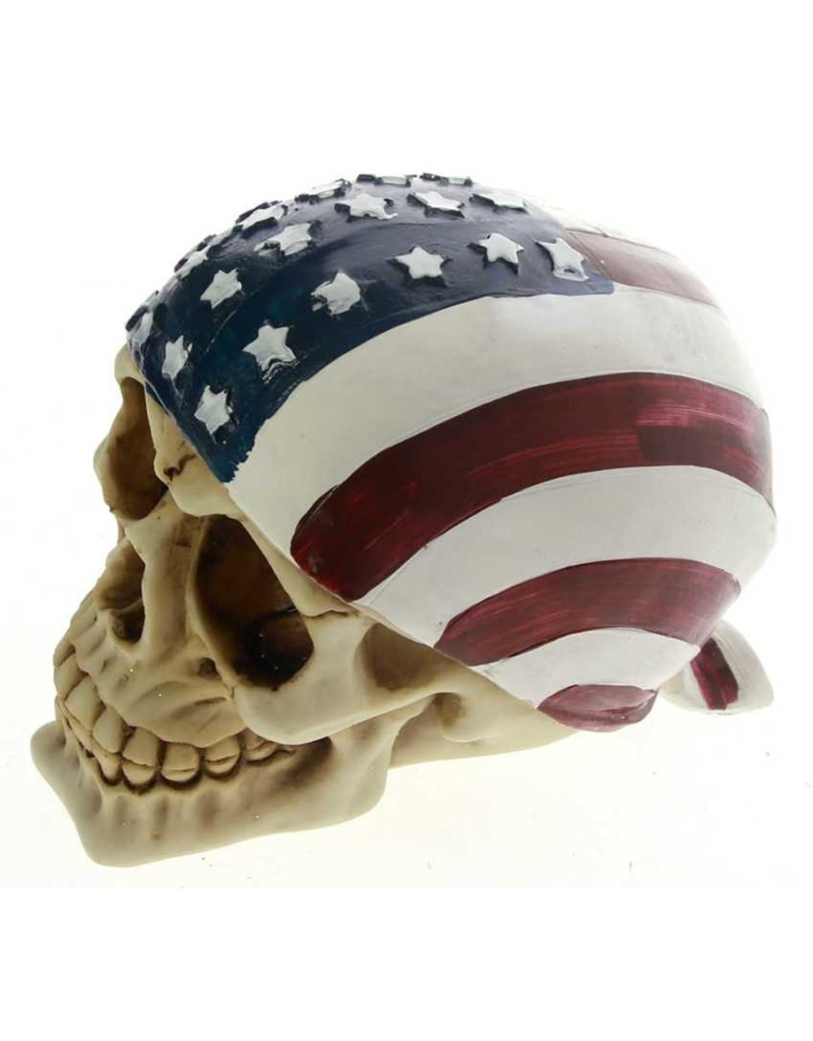 Dark Desire Skulls, Skeletons and Dragons - Skull wearing American Flag bandana