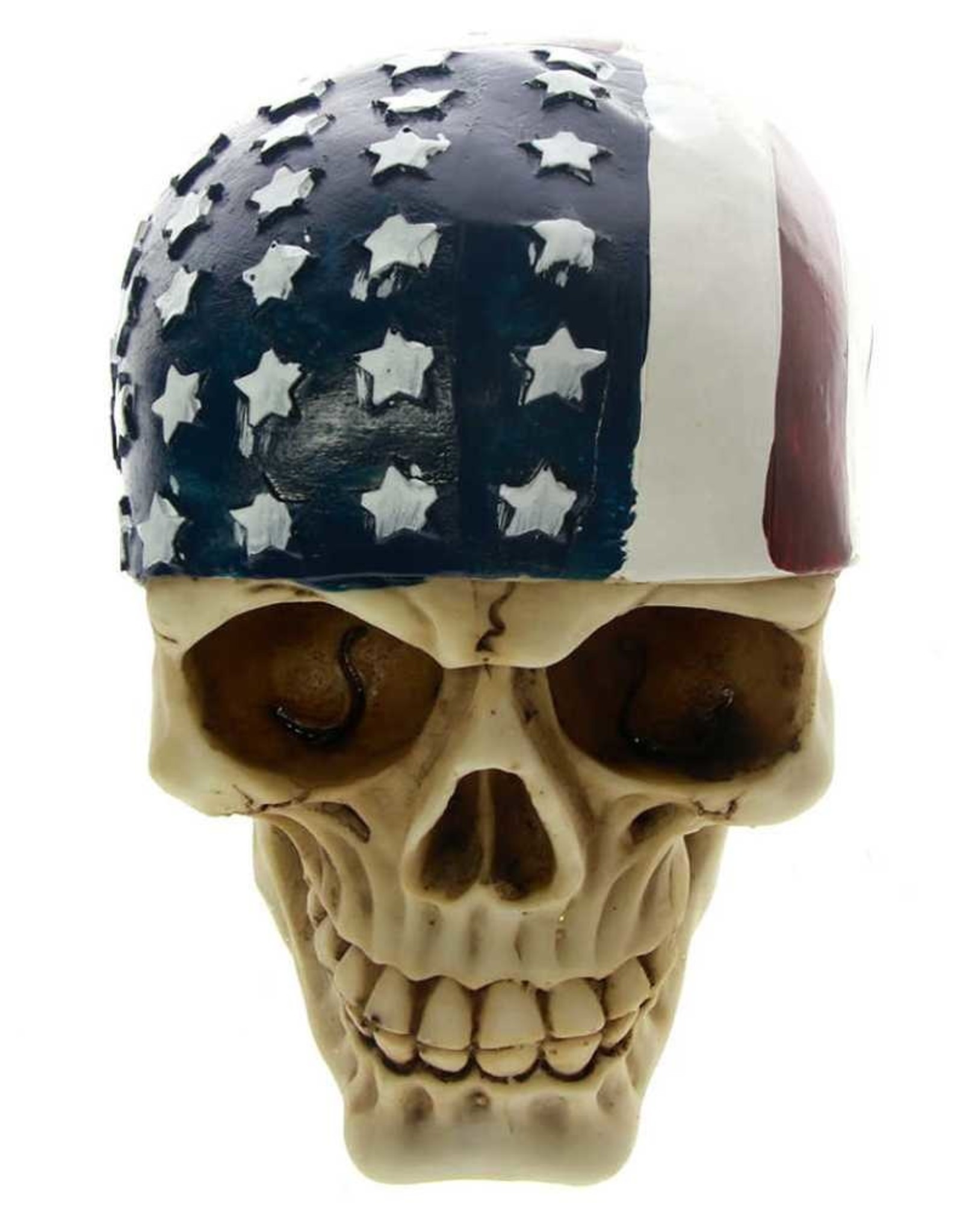 Dark Desire Skulls, Skeletons and Dragons - Skull wearing American Flag bandana