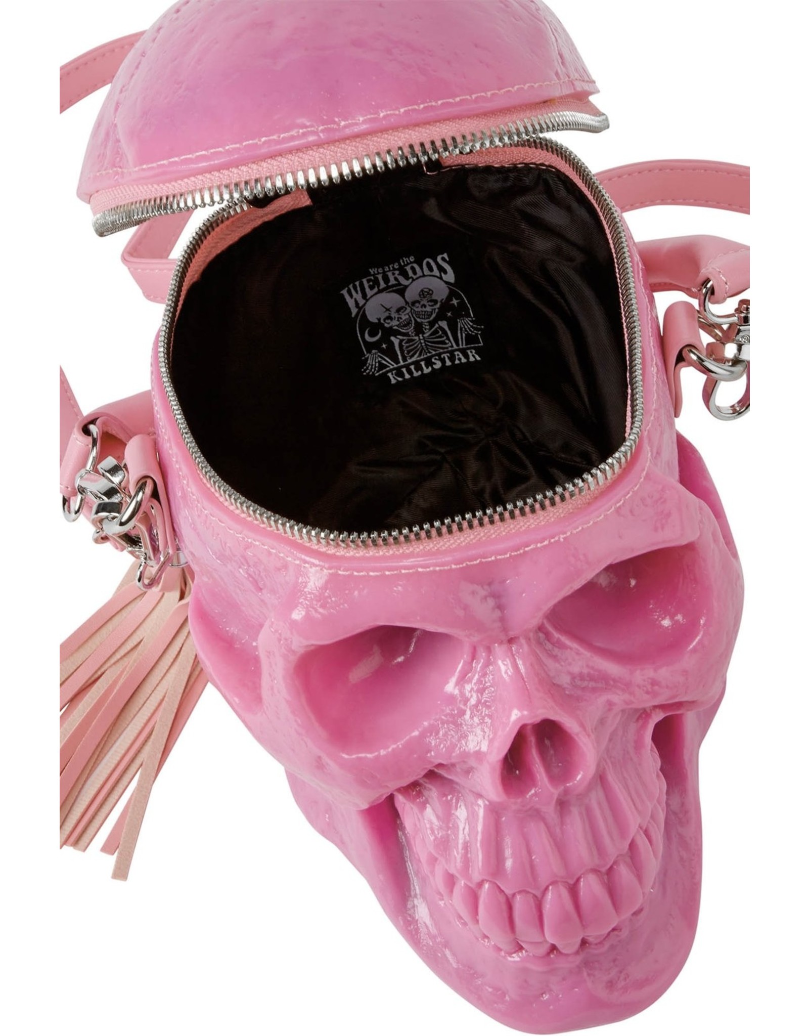 Killstar Gothic bags Steampunk bags - KillStar Grave Digger Skull handbag (Bubblegum)