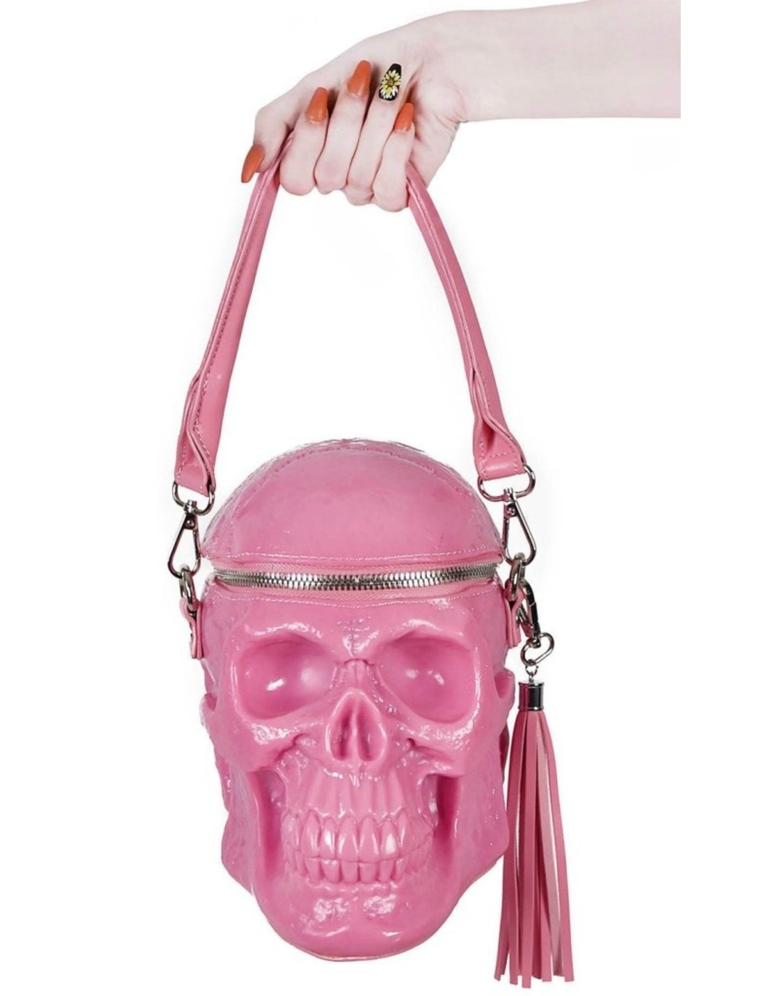 Killstar Gothic bags Steampunk bags - KillStar Grave Digger Skull handbag (Bubblegum)