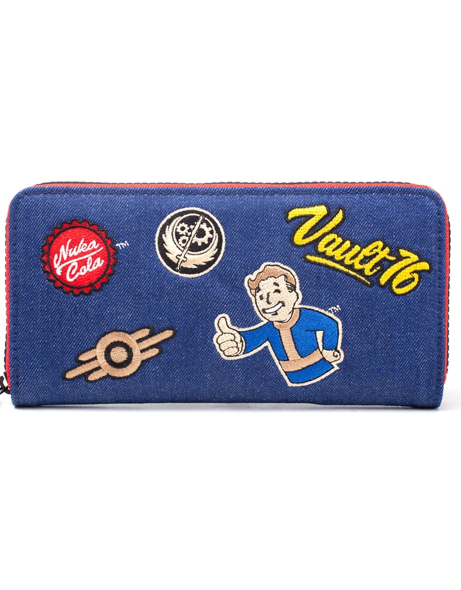 Fall Out Merchandise portemonnees - Fallout Vault 76 Denim portemonnee met patches