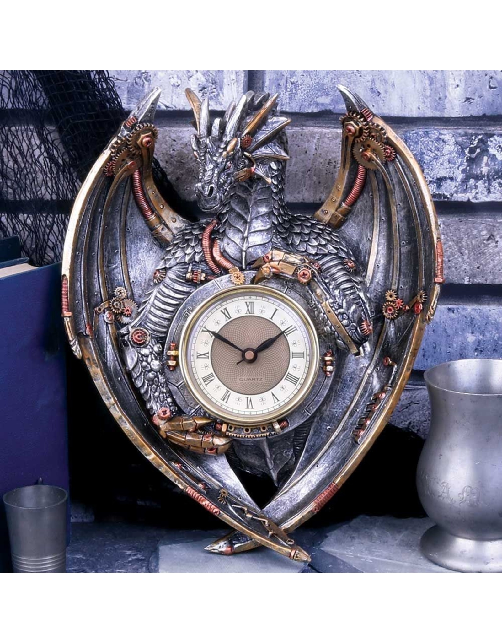 Alator Giftware and Collectables -  Steampunk Dragon Wall Clock Dracus Horologium Nemesis Now
