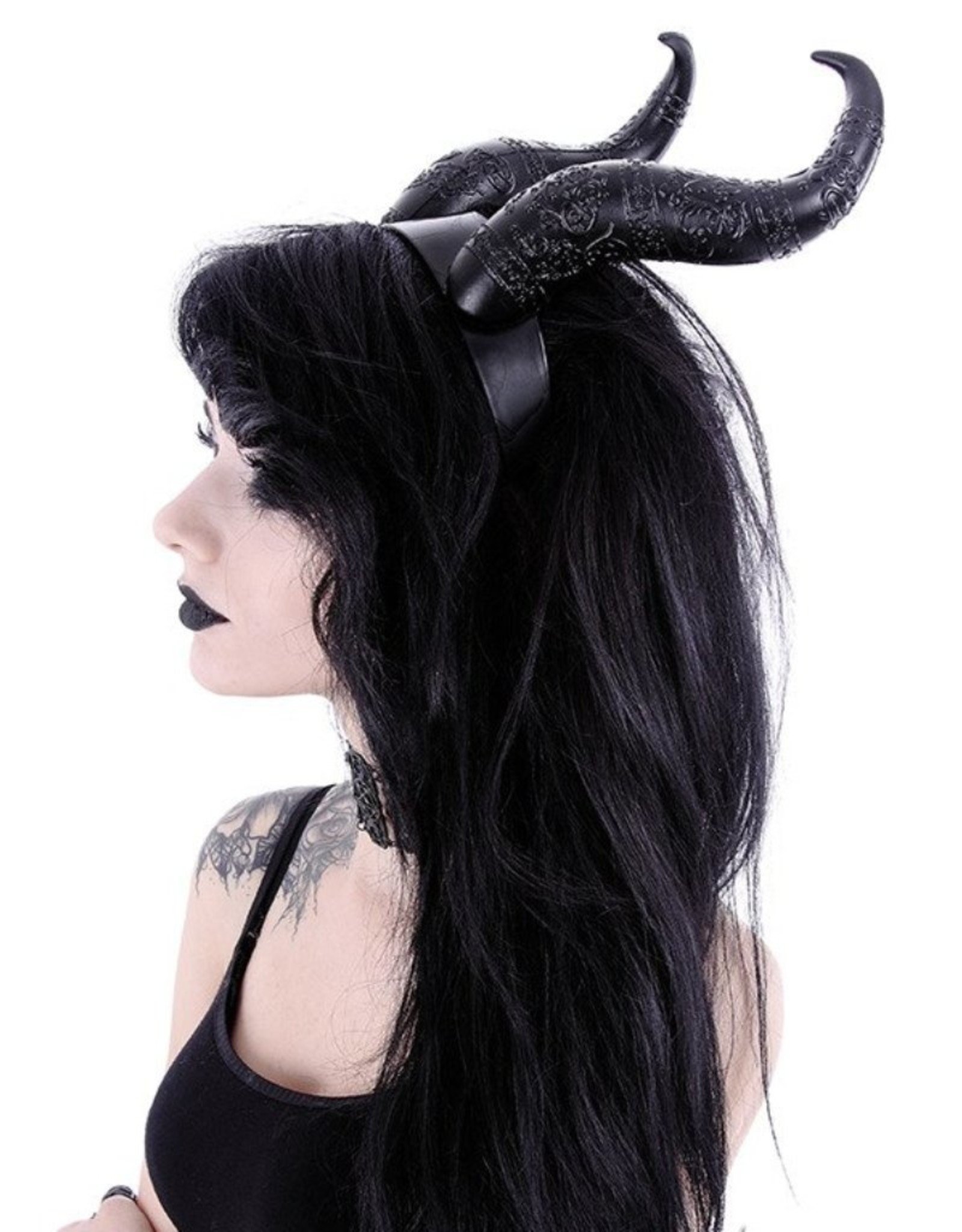 Restyle Gothic and Steampunk accessories - Long Horns Fantasy headband