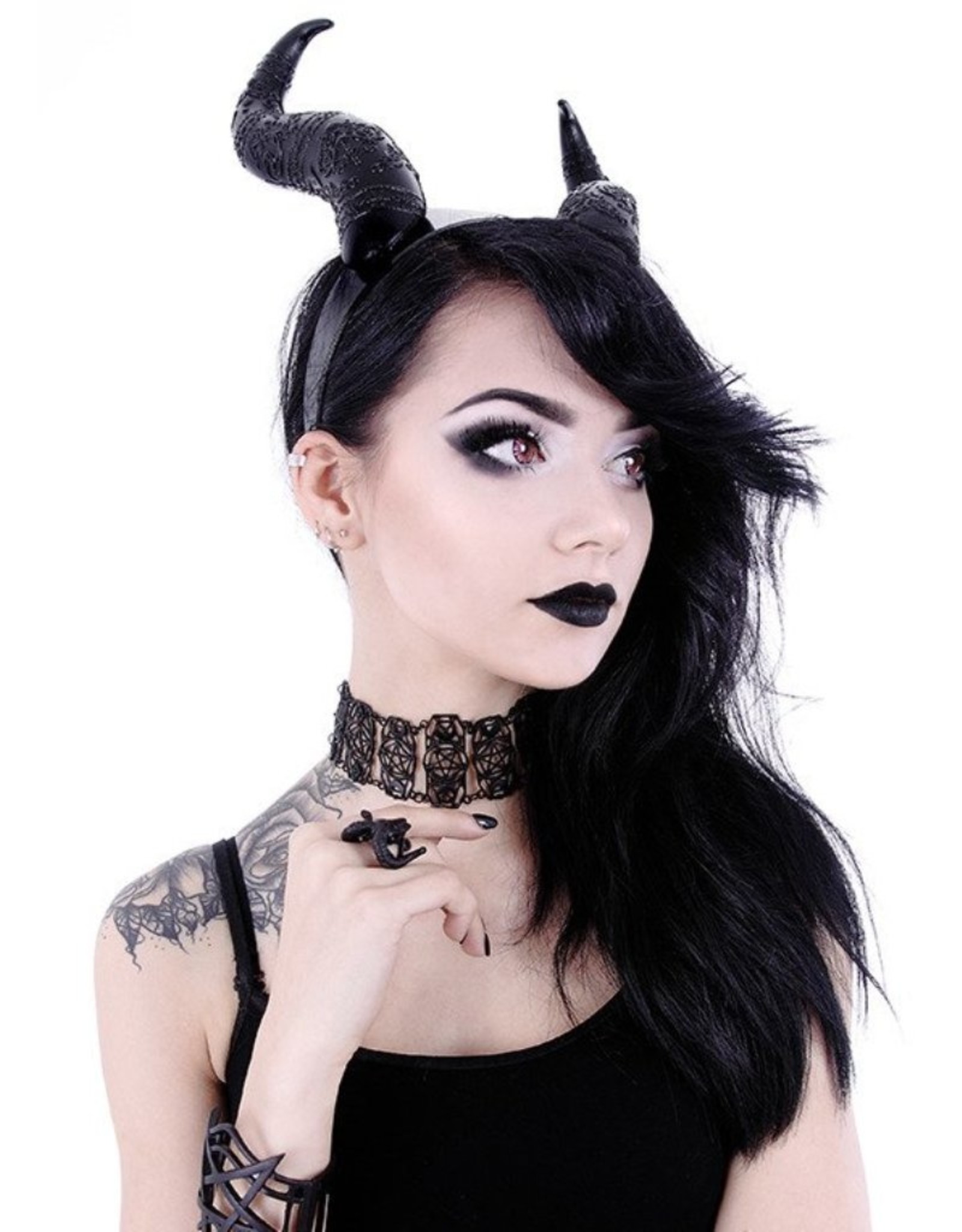 Restyle Gothic and Steampunk accessories - Long Horns Fantasy headband