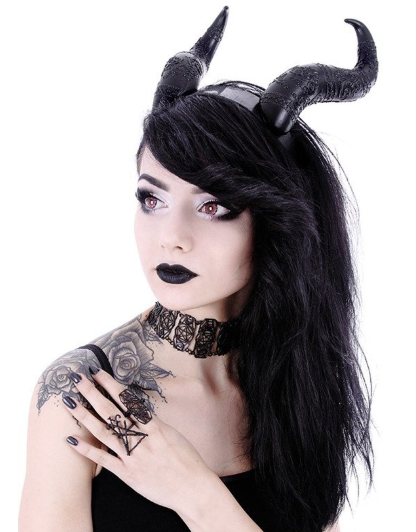 Restyle Gothic and Steampunk accessories - Long Horns Fantasy headband
