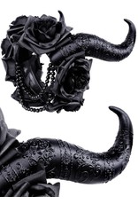 Restyle Gothic en Steampunk accessoires - Lange Hoorns met rozen haarband Evil Queen