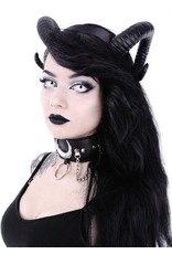 Restyle Gothic en Steampunk accessoires - Ram Hoorns Gothic en Fantasy haarband Sinister