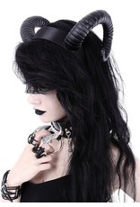 Restyle Gothic en Steampunk accessoires - Ram Hoorns Gothic en Fantasy haarband Sinister