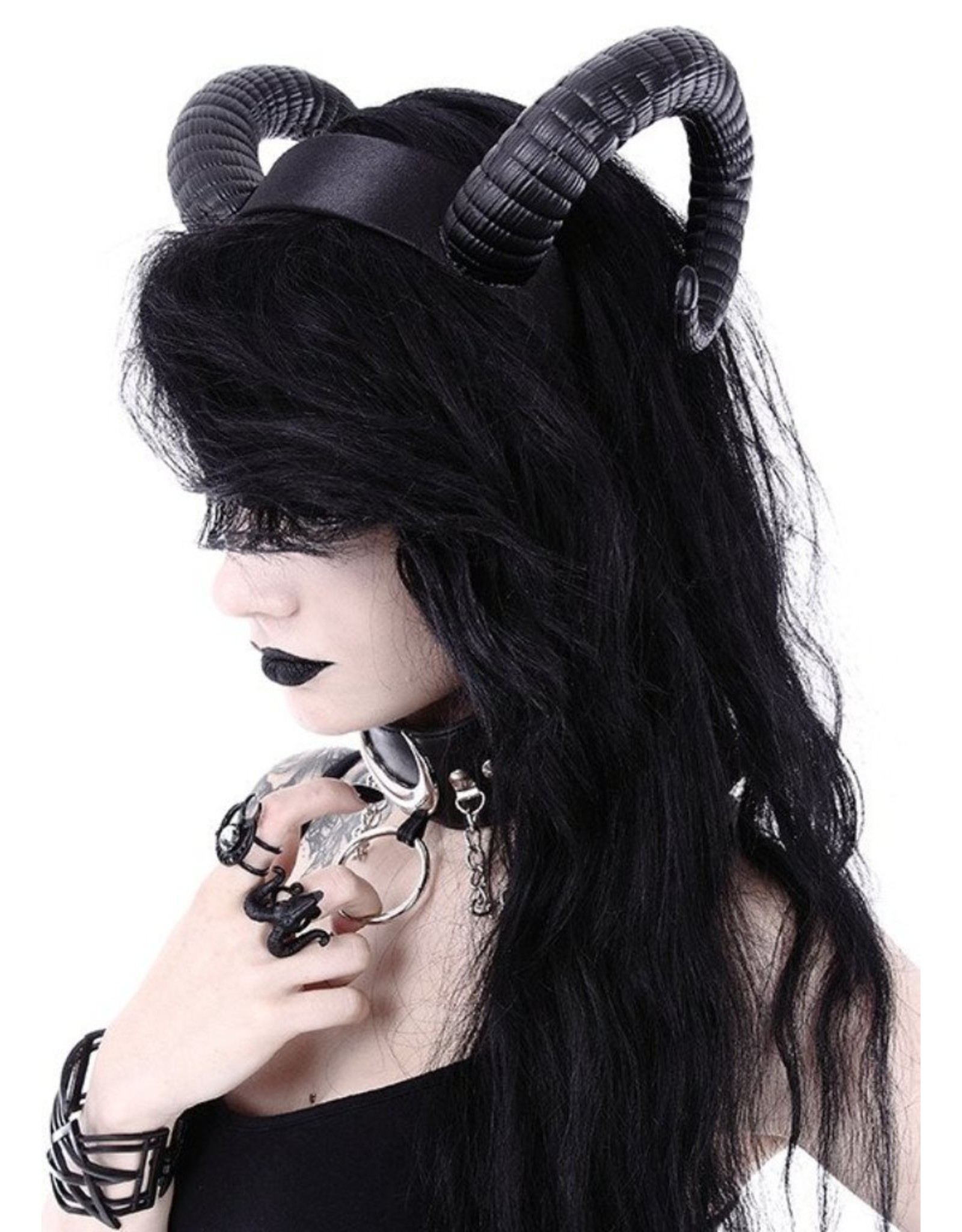 Restyle Gothic and Steampunk accessories - Ram Horns Gothic and Fantasy headband Sinister