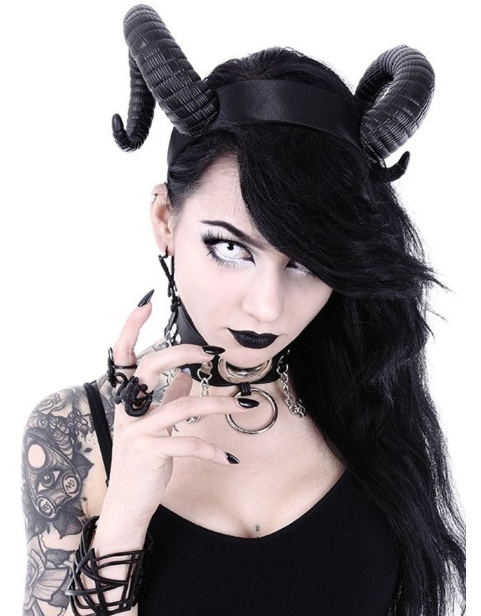 Restyle Gothic and Steampunk accessories - Ram Horns Gothic and Fantasy headband Sinister