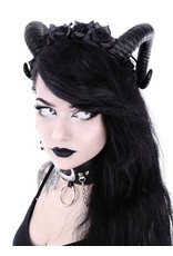 Restyle Gothic en Steampunk accessoires - Ram Hoorns Sinister en Rozen haarband