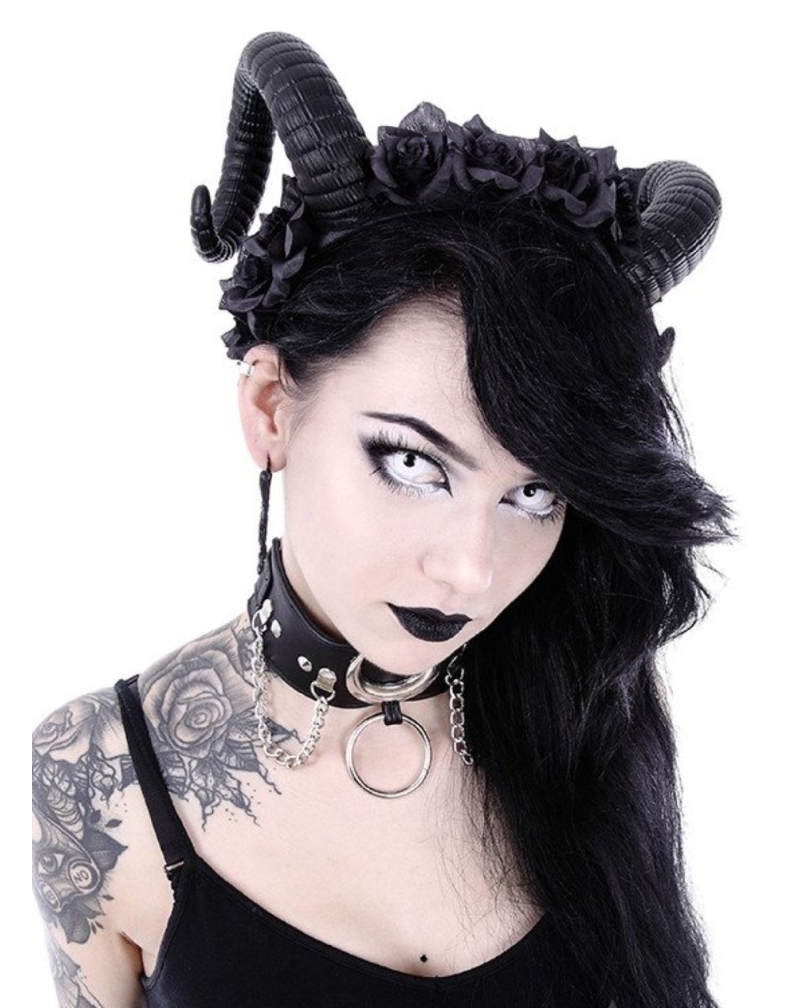 Restyle Gothic and Steampunk accessories - Ram Horns Sinister and Roses headband