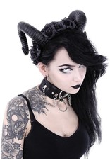 Restyle Gothic en Steampunk accessoires - Ram Hoorns Sinister en Rozen haarband