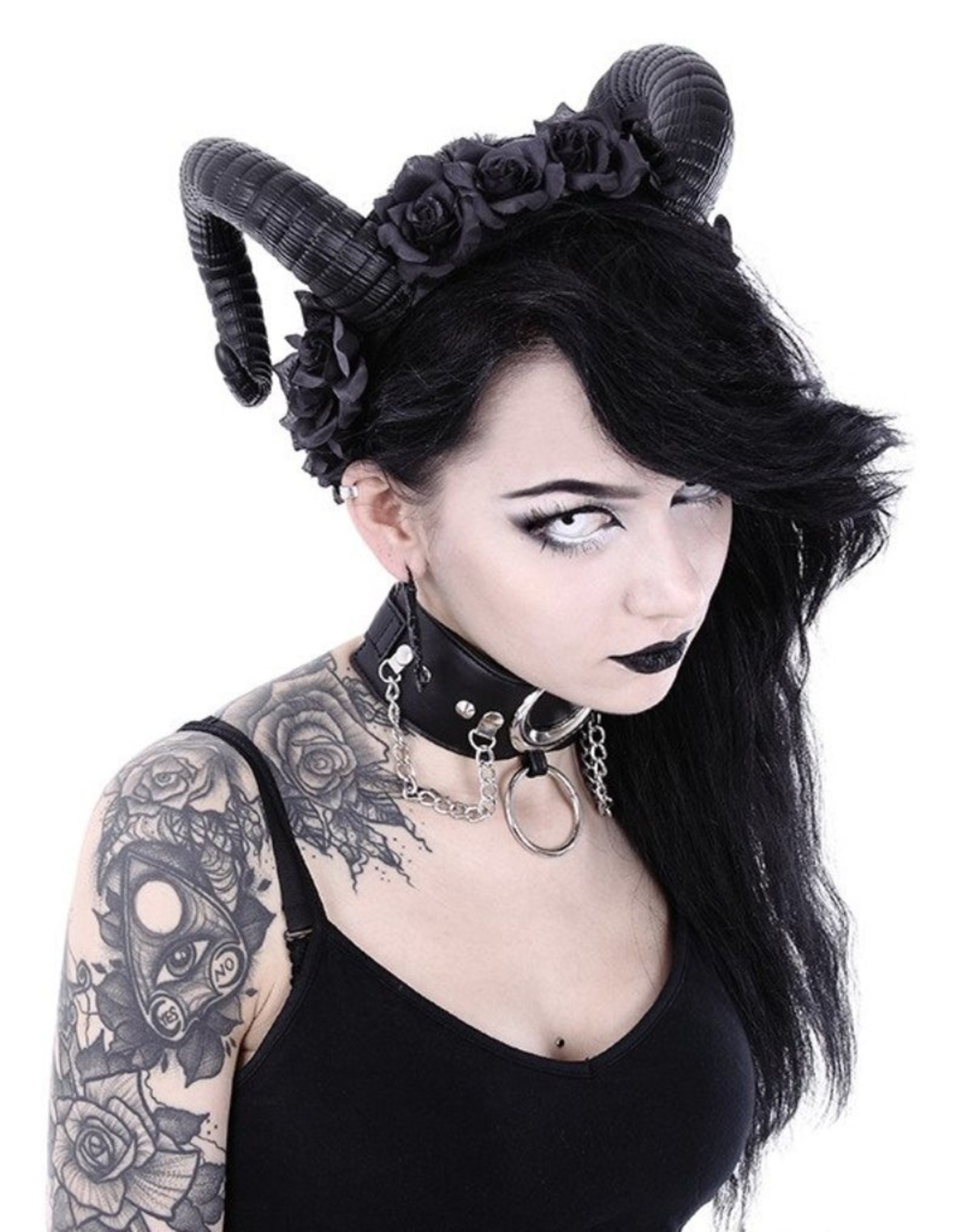 Restyle Gothic and Steampunk accessories - Ram Horns Sinister and Roses headband