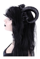 Restyle Gothic en Steampunk accessoires - Ram Hoorns Sinister en Rozen haarband