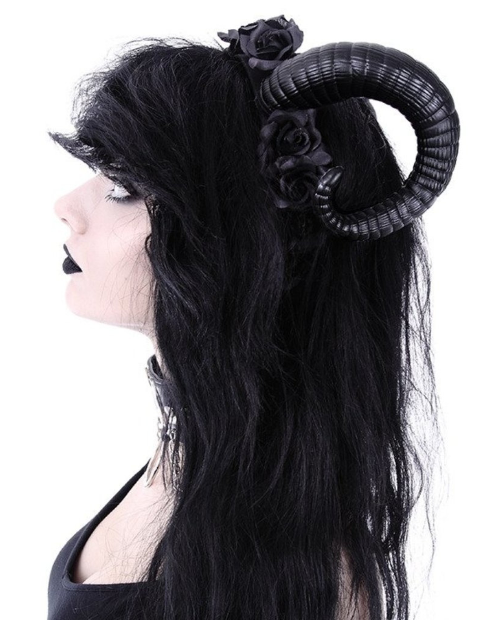 Restyle Gothic and Steampunk accessories - Ram Horns Sinister and Roses headband