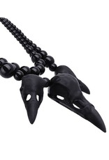 Restyle Gothic jewellery Steampunk jewellery - Raven Talisman Necklace with Raven Skulls - Restyle