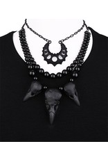 Restyle Gothic jewellery Steampunk jewellery - Raven Talisman Necklace with Raven Skulls - Restyle