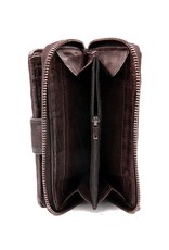 Bellicci Leather Wallets - Leather wallet braided washed leather Bellicci (mocca)