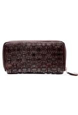 Bellicci Leather Wallets - Leather wallet braided washed leather Bellicci (mocca)