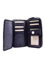 Bellicci Leather Wallets - Leather wallet braided washed leather Belliicci (blue)