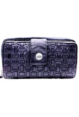 Bellicci Leather Wallets - Leather wallet braided washed leather Belliicci (blue)