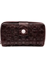 Bellicci Leather Wallets - Leather wallet braided washed leather Bellicci (mocca)