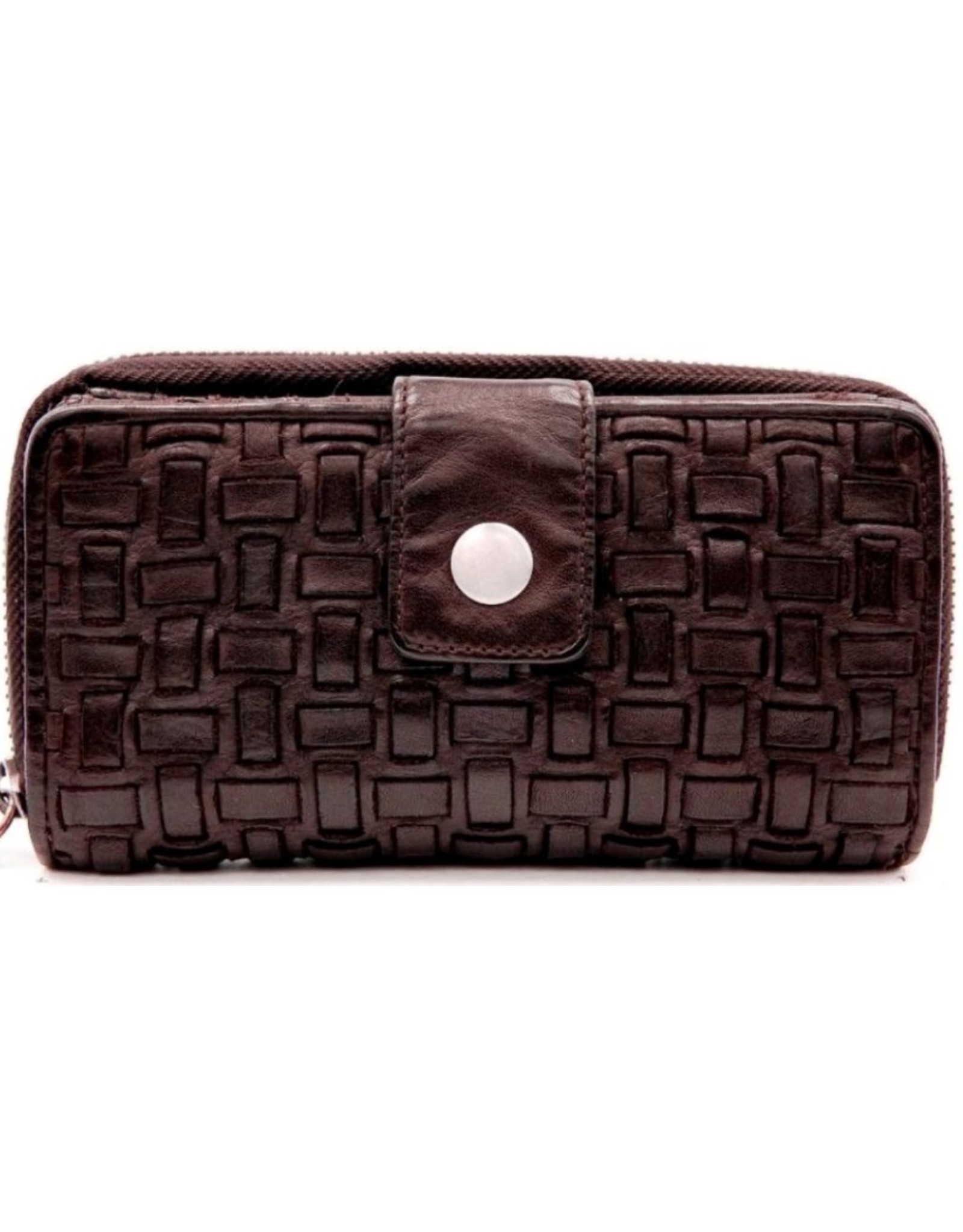 Bellicci Leather Wallets - Leather wallet braided washed leather Bellicci (mocca)