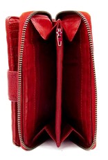 Bellicci Leather Wallets - Leather wallet braided washed leather Bellicci (red)