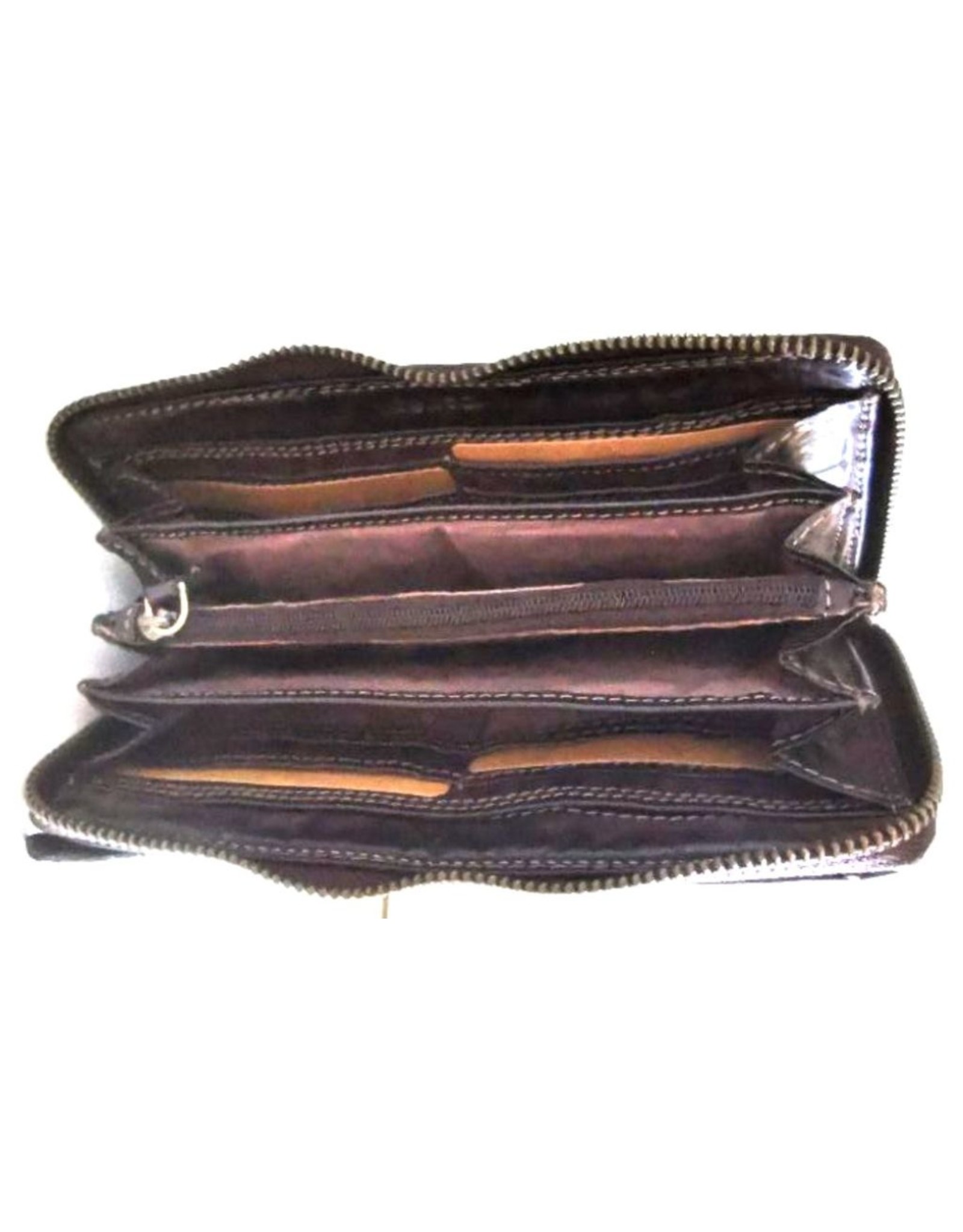 Bellicci Leather Wallets - Leather purse washed leather Bellicci (d.brown)