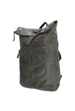 Old West Leren rugzakken Leren shoppers - Gewassen Leer Rolltop rugzak Old West 15,6" - 17,3" (grijs)