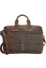 Old West Leren werktassen en Leren laptoptassen - Laptoptas Old West 15,6 " (donkerbruin)