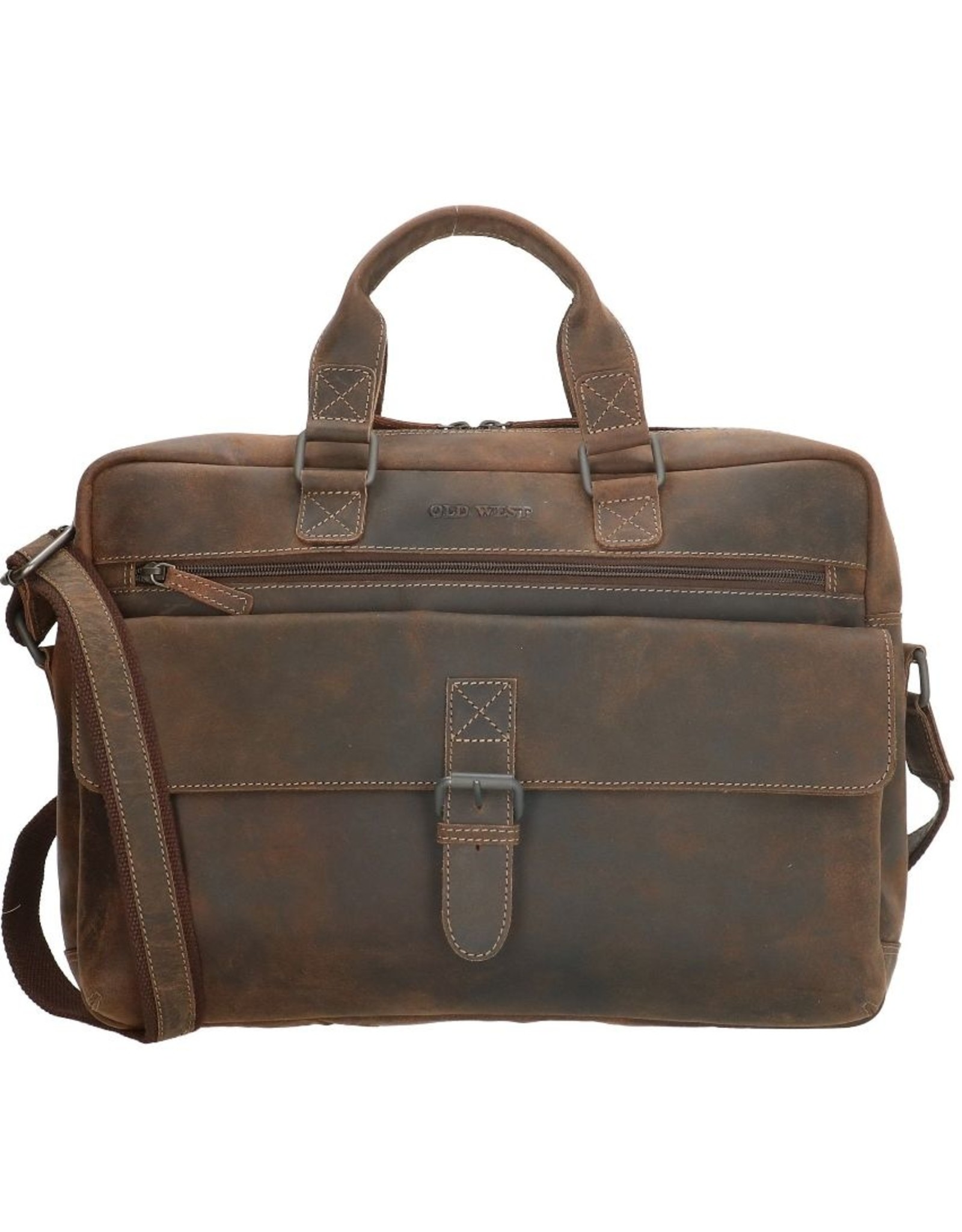 Old West Leather laptop bags - Laptop bag Old West 15,6" (dark brown)