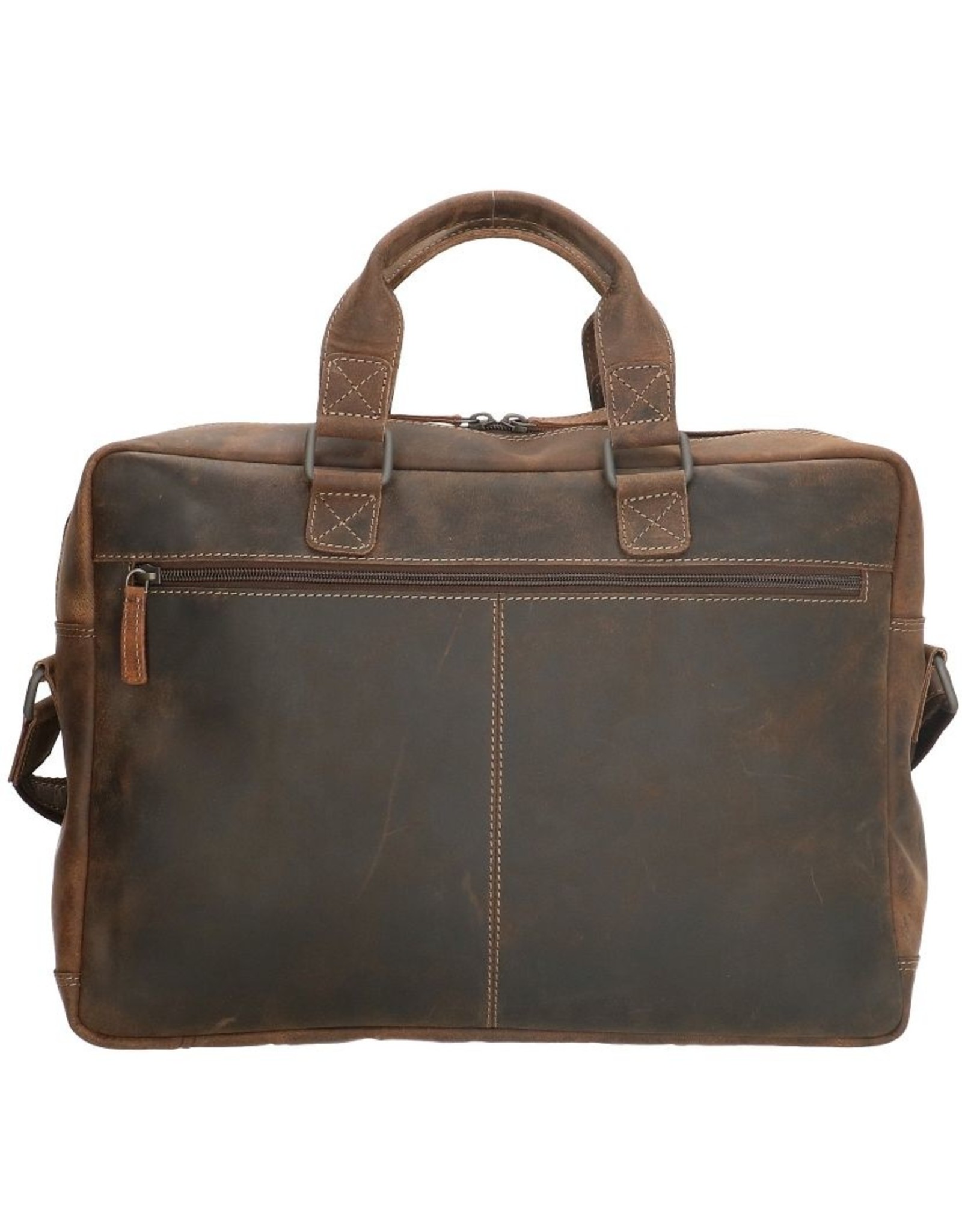 Old West Leren werktassen en Leren laptoptassen - Laptoptas Old West 15,6 " (donkerbruin)