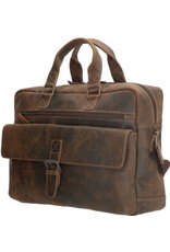 Old West Leren werktassen en Leren laptoptassen - Laptoptas Old West 15,6 " (donkerbruin)