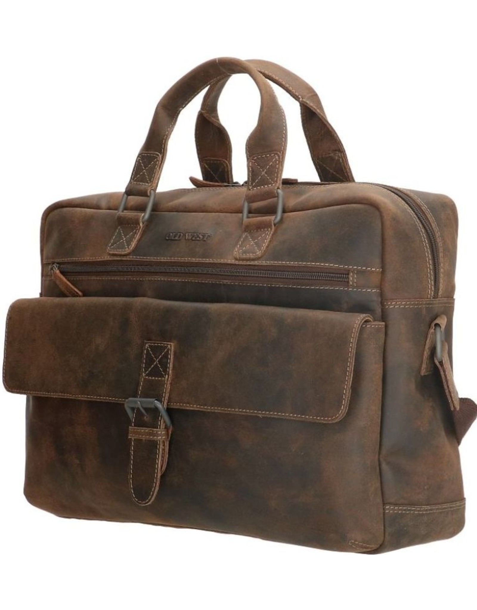 Old West Leather laptop bags - Laptop bag Old West 15,6" (dark brown)