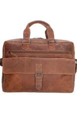 Old West Leren werktassen en Leren laptoptassen - Laptoptas Old West 15,6 " gelooid leer (camel)