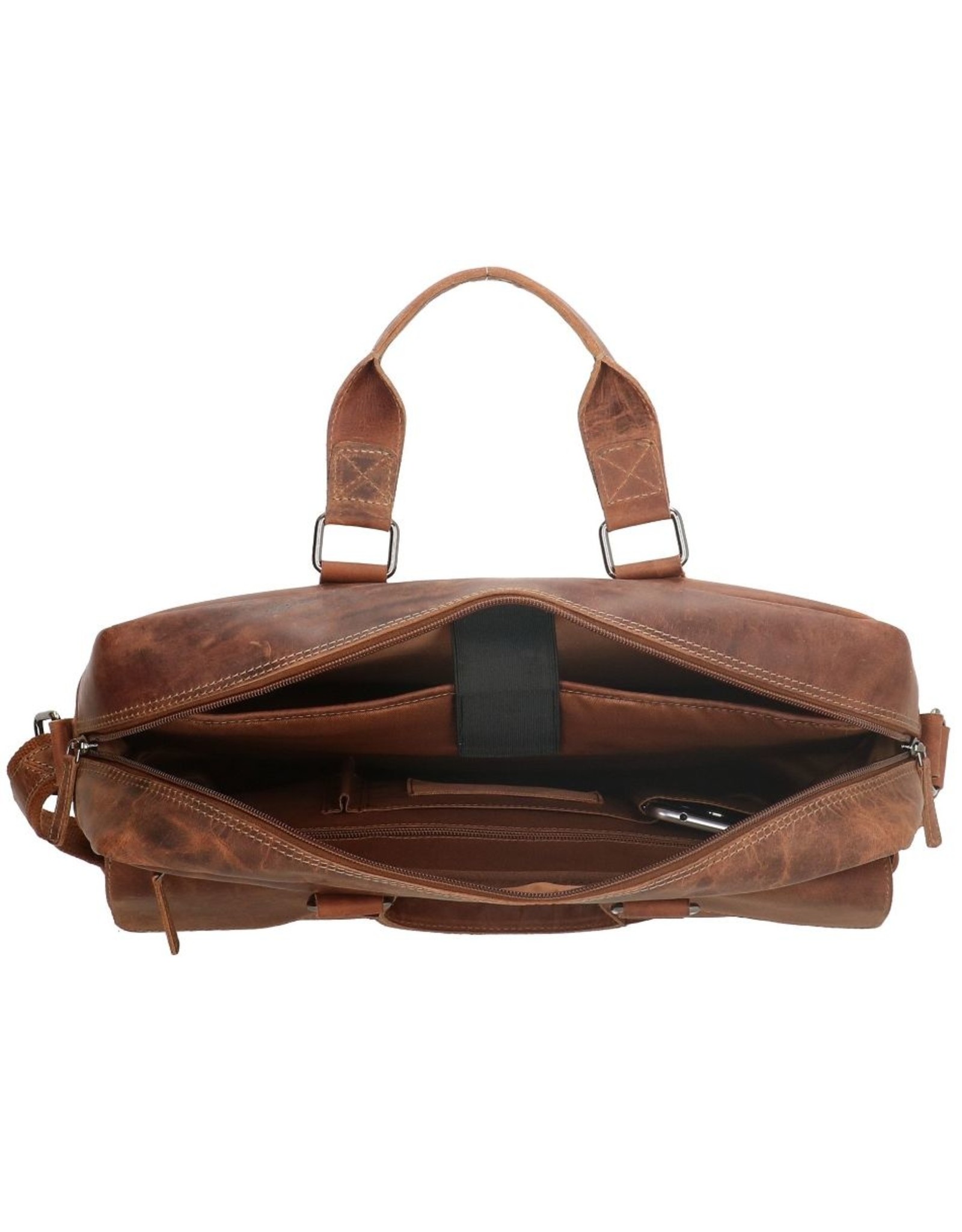 Old West Leren werktassen en Leren laptoptassen - Laptoptas Old West 15,6 " gelooid leer (camel)