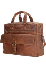 Old West Leather laptop bags - Laptop bag Old West 15,6" tanned leather  (camel)