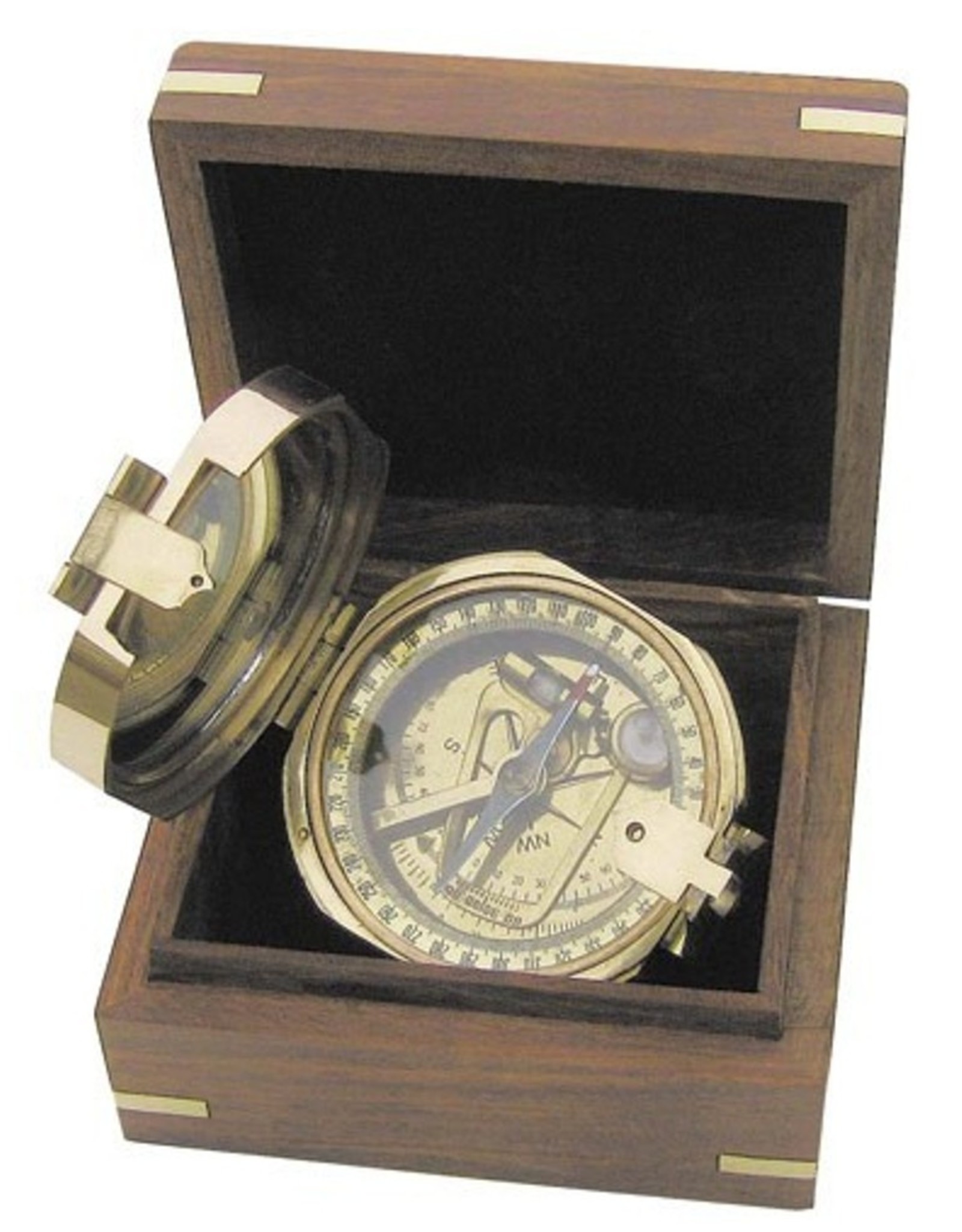 Trukado Giftware and Collectables - Brunton Compass with level gouge in wooden box (replica)